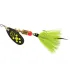 Mepps Black Fury | Black / Chartreuse Dot with dressed treble