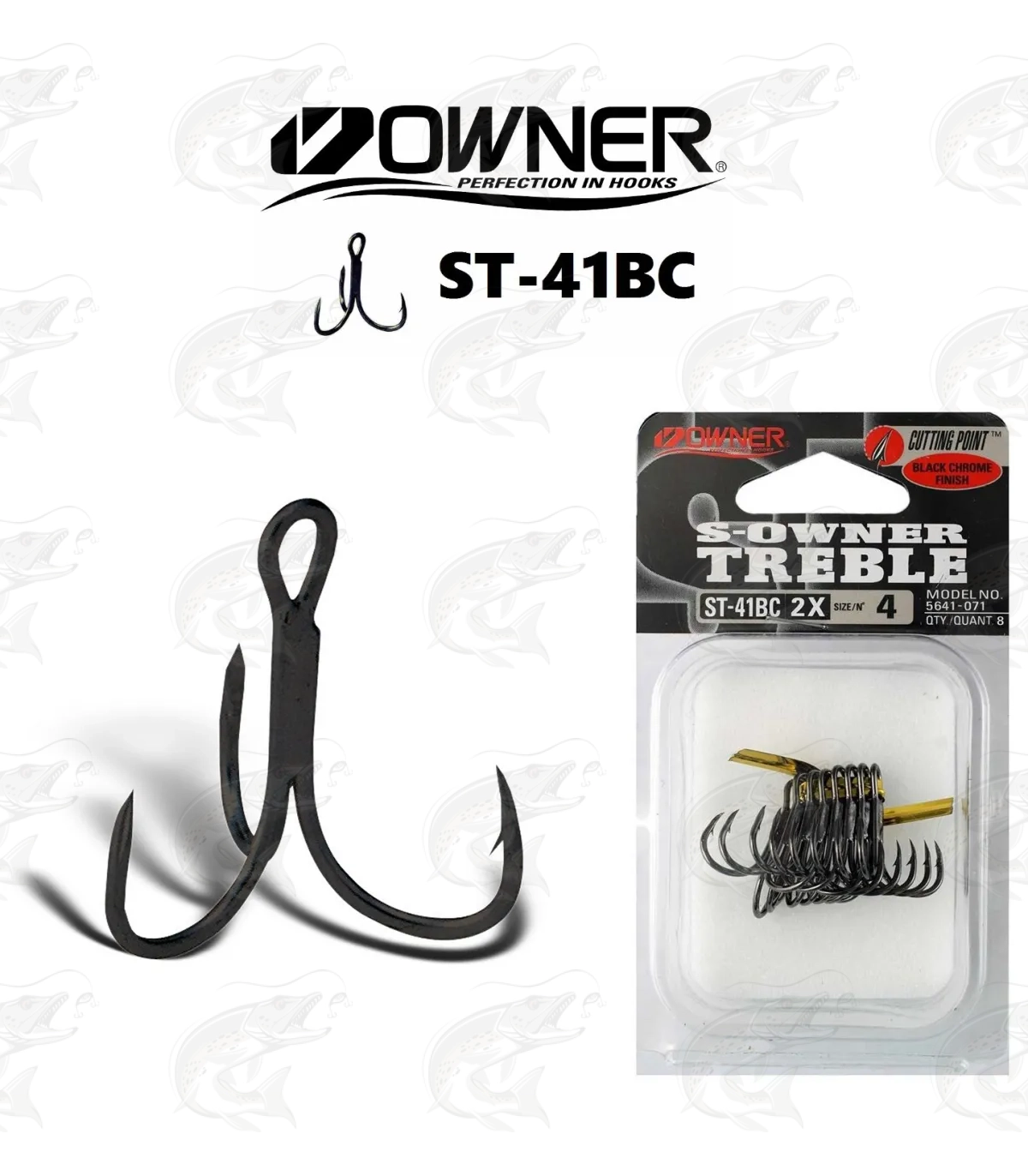 Sea Owner ST41BC Treble Hooks Pike & Game Fishing Tackle 