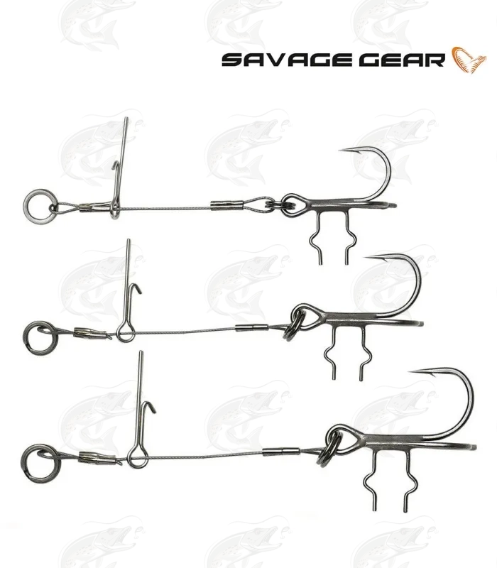 Savage Gear Carbon49 Stingers Treble Hooks 3Pcs All Sizes Carbon Pike Bass Sea