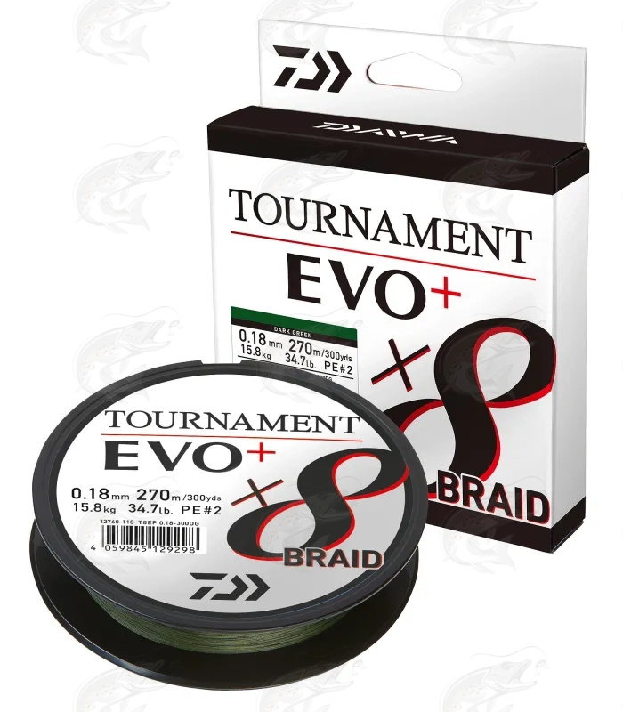 Daiwa Tournament 8 Braid Evo braided line Dark Green 300m 