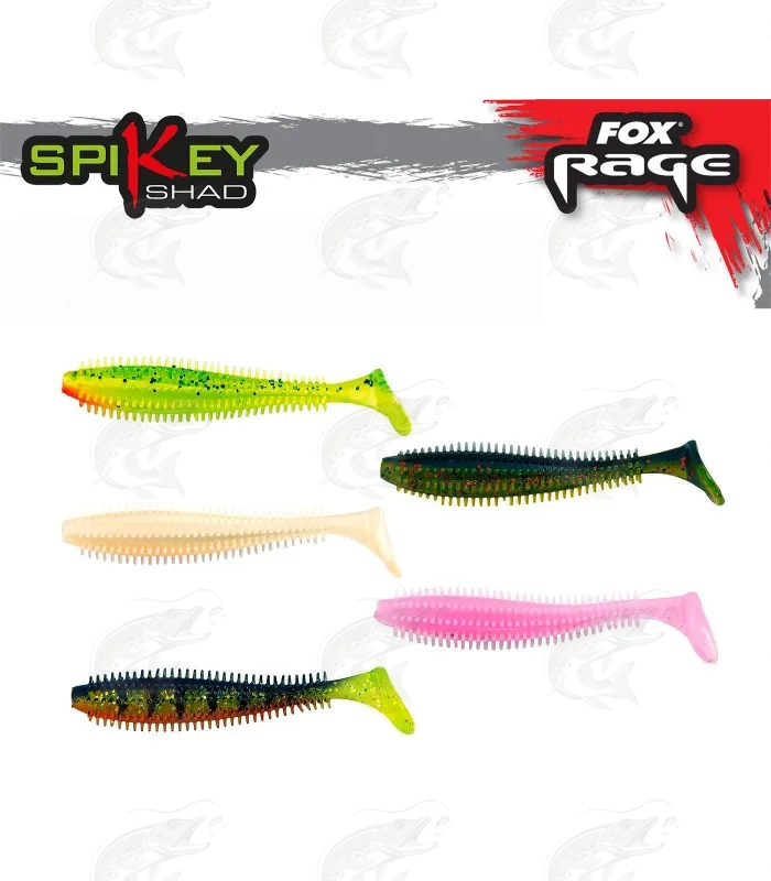 -  MIXED COLOURS 6CM / 2.75" - 6 LURES 6 X FOX Rage Spikey Shad Lure 