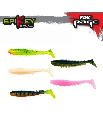 Fox Rage Spikey Shad Ultra UV Unloaded Mixed Colours 5pk ALL SIZES Fishing 