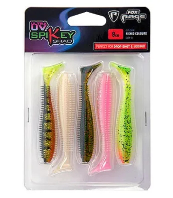Fox Rage 5 x Loose 9cm Spikey Shad ALL COLOURS Pike fishing tackle 