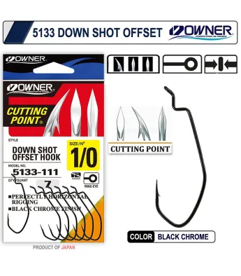 Owner Down Shot Offset Hooks Size 2 7-pk - Gagnon Sporting Goods