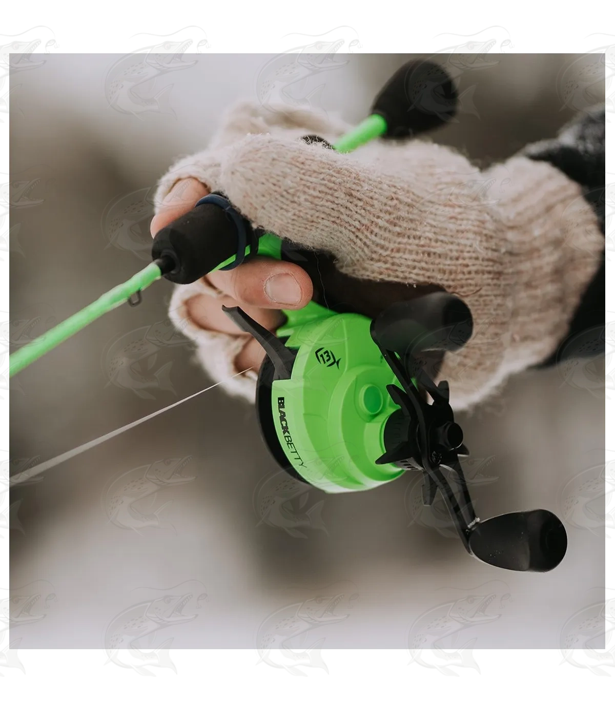 13 Fishing BLACK BETTY FREEFALL GHOST RADIOACTIVE PICKLE Reel (Left-Hand) -  Ice Reels - Shop 