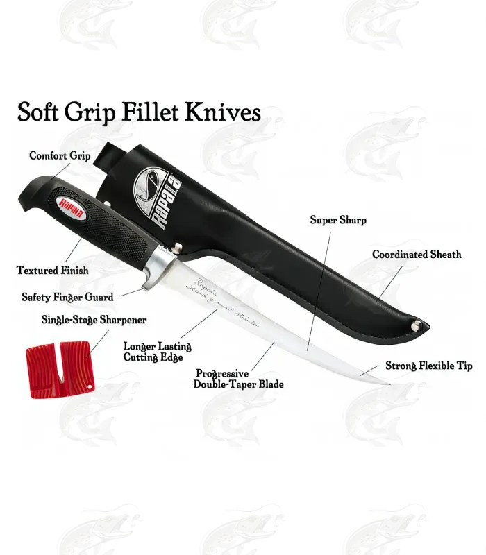 Rapala Soft Grip Fillet Knives  Natural Sports – Natural Sports