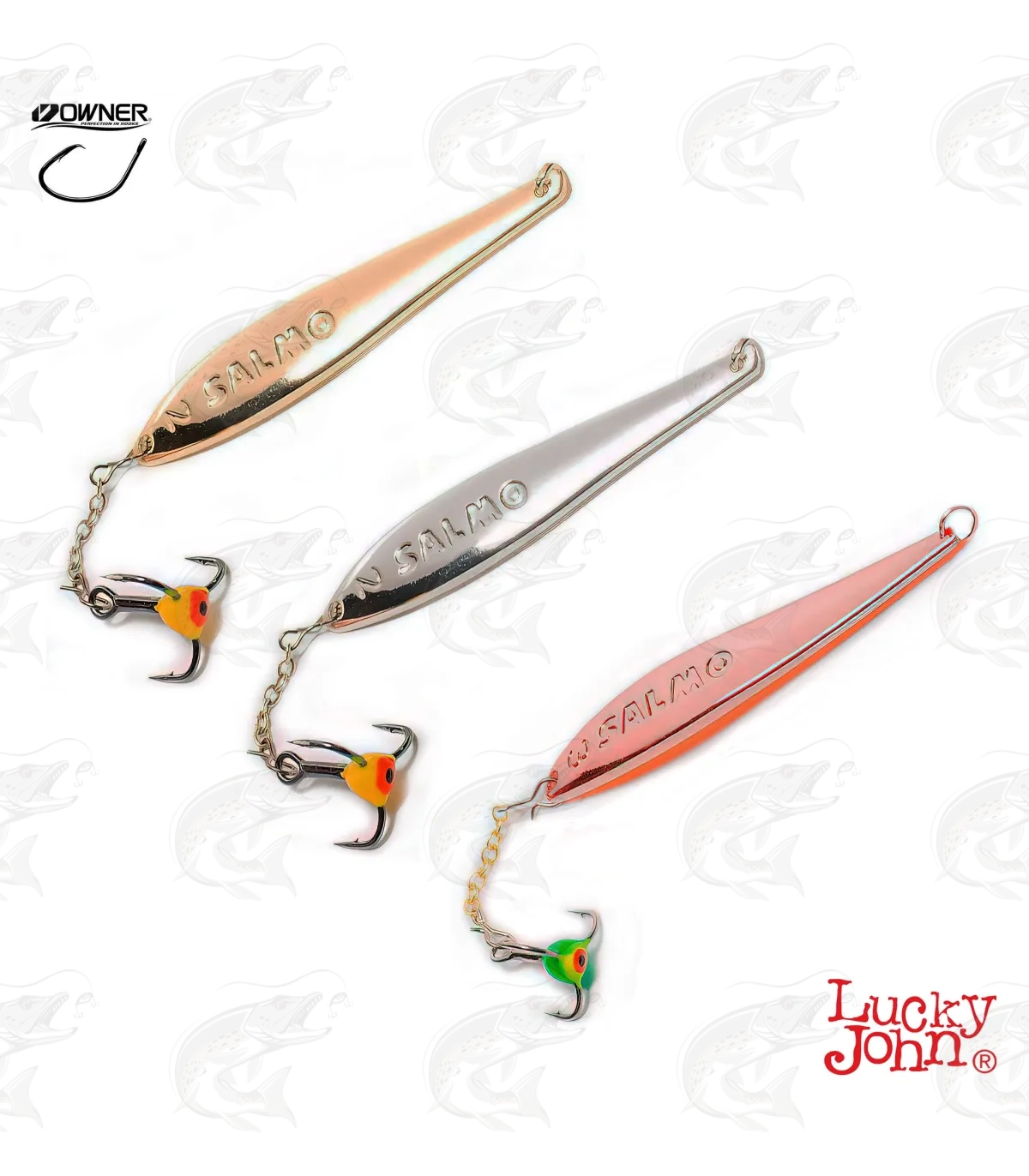 Lucky John S-3-Z vertical lure with a chain and a treble hook