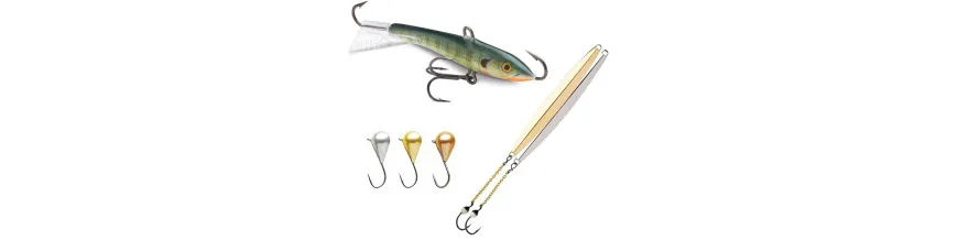 Lucky John S-2-Z vertical lure with a chain and a treble hook